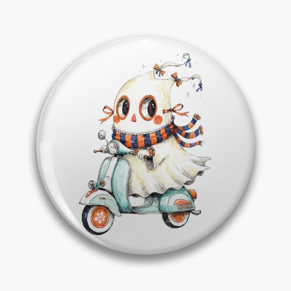Item preview, Funny Halloween ghost scooter  designed and sold by HegArt23.