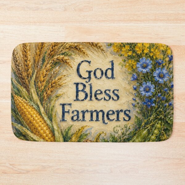Item preview, God Bless Farmers Harvest Wreath Oil Painting designed and sold by Pioneer Spirit Market.