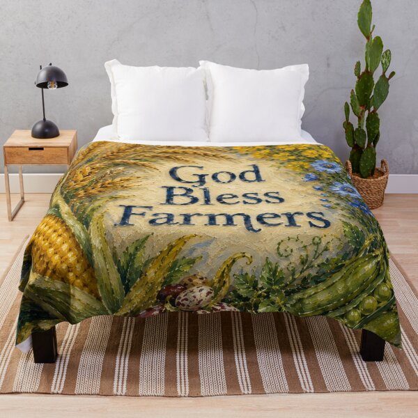 Item preview, God Bless Farmers Harvest Wreath Oil Painting designed and sold by Pioneer Spirit Market.