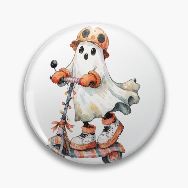 Item preview, Funny Halloween ghost scooter  designed and sold by HegArt23.