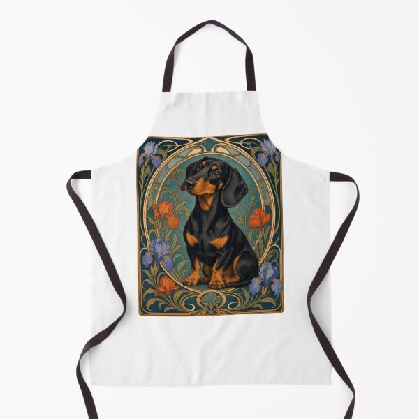 Item preview, Art Nouveau Dachshund Dog Vintage Floral Design designed and sold by AntiqueImages.