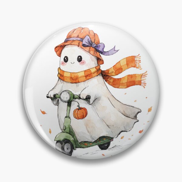 Item preview, Funny Halloween ghost scooter  designed and sold by HegArt23.