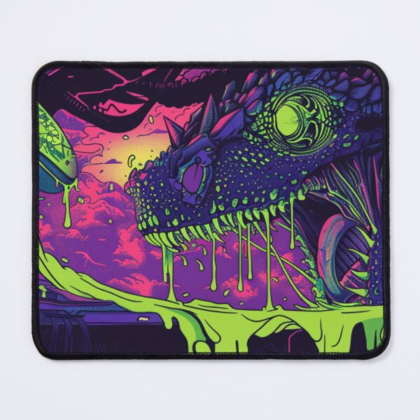 Item preview, Cyber Mutation Toxic Dinosaur and Melting Controller Gaming Desk Mat designed and sold by VectorForge.