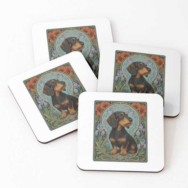Item preview, Art Nouveau Dachshund Dog Lover Vintage Art designed and sold by AntiqueImages.