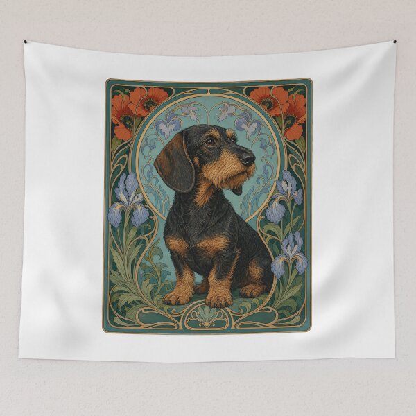 Item preview, Art Nouveau Dachshund Dog Lover Vintage Art designed and sold by AntiqueImages.
