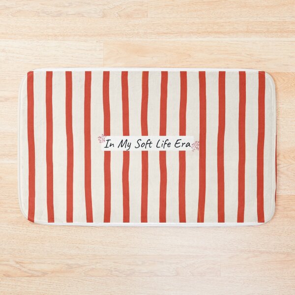 Item preview, In My Soft Life Era red cream Stripes  designed and sold by StoriesInGrain.