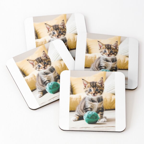 Item preview, Animals - Tabby Kitten and Ball of Yarn, Heartwarming Domestic Scene designed and sold by DoodyPets.