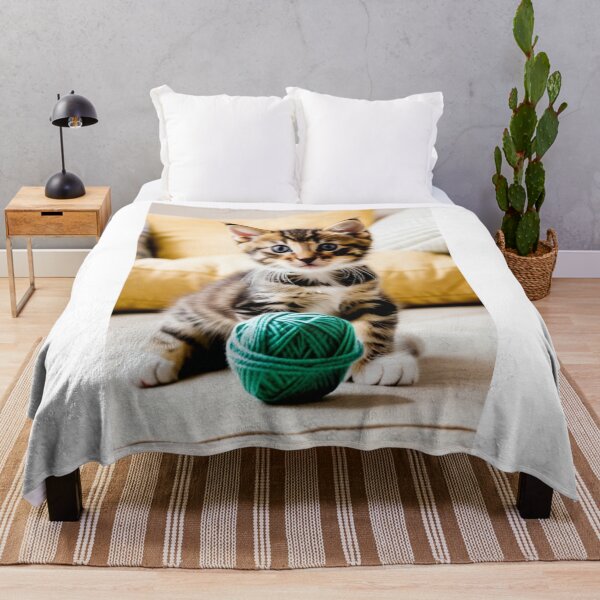 Item preview, Animals - Tabby Kitten and Ball of Yarn, Heartwarming Domestic Scene designed and sold by DoodyPets.