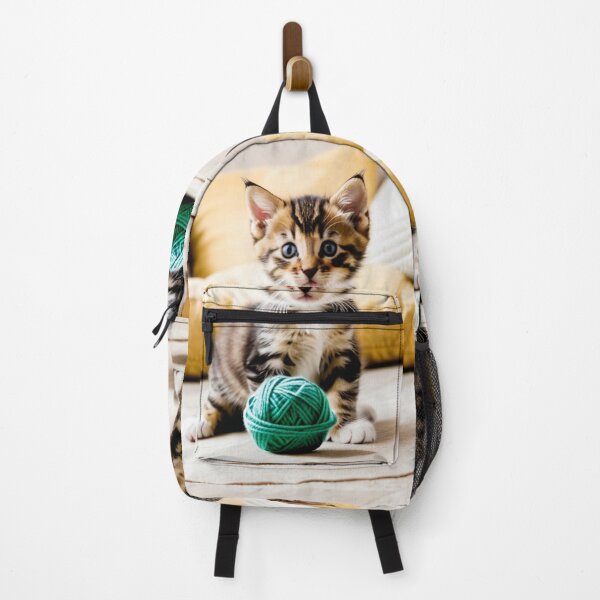 Item preview, Animals - Tabby Kitten and Ball of Yarn, Heartwarming Domestic Scene designed and sold by DoodyPets.