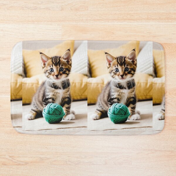 Item preview, Animals - Tabby Kitten and Ball of Yarn, Heartwarming Domestic Scene designed and sold by DoodyPets.