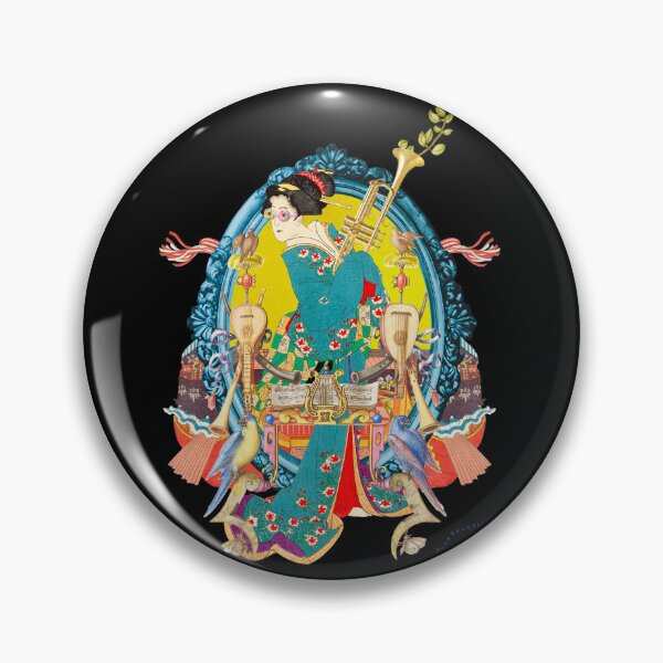Item preview, Neon Geisha Jazz - Surrealist Vintage Japanese Collage Art⁠ designed and sold by petchcotch.