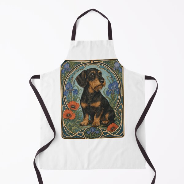 Item preview, Art Nouveau Dachshund Dog Floral Vintage Style designed and sold by AntiqueImages.