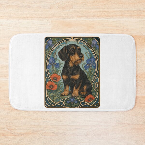 Item preview, Art Nouveau Dachshund Dog Floral Vintage Style designed and sold by AntiqueImages.