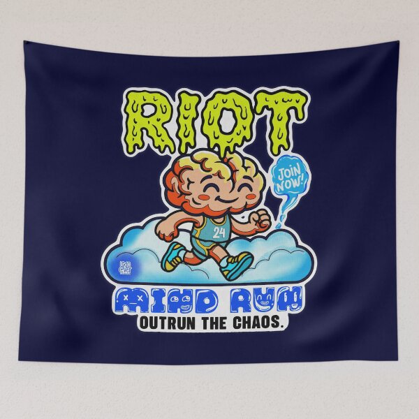 Item preview, RIOT Mind Run Outrun The Chaos Graphic Art designed and sold by Ledocover.