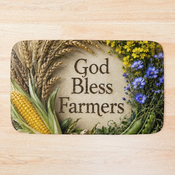 Item preview, God Bless Farmers Harvest Wreath on Wood designed and sold by Pioneer Spirit Market.