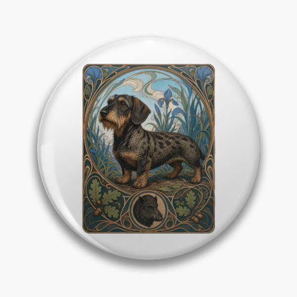 Item preview, Rough-Haired Dachshund Wild-Boar Coated Vintage designed and sold by AntiqueImages.