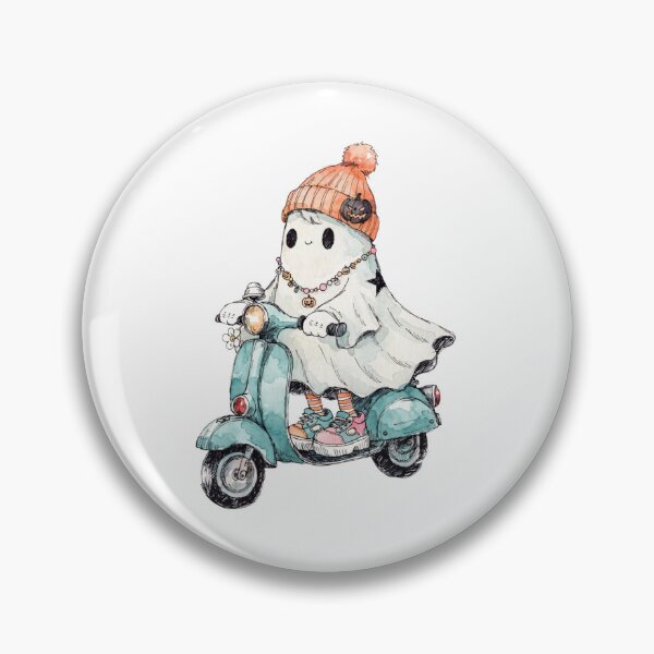 Item preview, Funny Halloween ghost scooter  designed and sold by HegArt23.