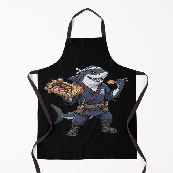 Item preview, Sushi Chef Shark Funny Japanese Illustration designed and sold by DailySparks.