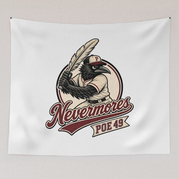 Item preview, Baltimore Nevermores Edgar Allan Poe Baseball Mascot Graphic designed and sold by Fenay Designs.
