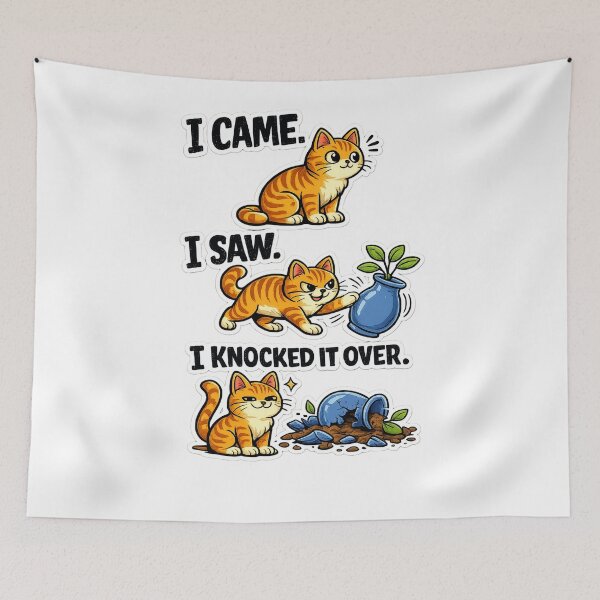 Item preview, I Came I Saw I Knocked It Over Funny Orange Cat Shirt designed and sold by Shabrinox.