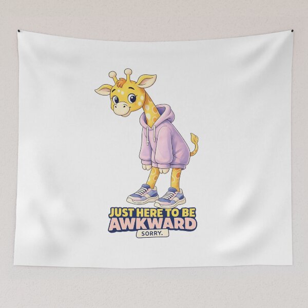 Item preview, Just Here to Be Awkward Shirt – Funny Giraffe Hoodie designed and sold by SoftSproutstu.
