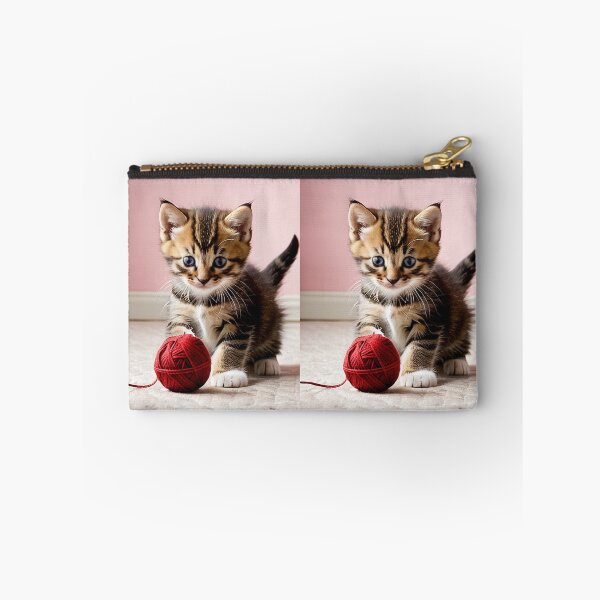 Item preview, Animals - Tabby Kitten Playing with a Red Ball of Yarn, Sweet and Modern Scene designed and sold by DoodyPets.