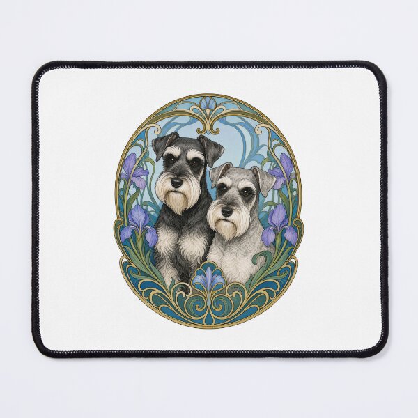 Item preview, Schnauzer Dogs Art Nouveau Floral Pet Owner designed and sold by AntiqueImages.