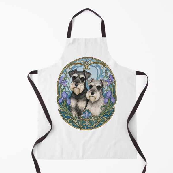Item preview, Schnauzer Dogs Art Nouveau Floral Pet Owner designed and sold by AntiqueImages.