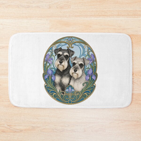 Item preview, Schnauzer Dogs Art Nouveau Floral Pet Owner designed and sold by AntiqueImages.