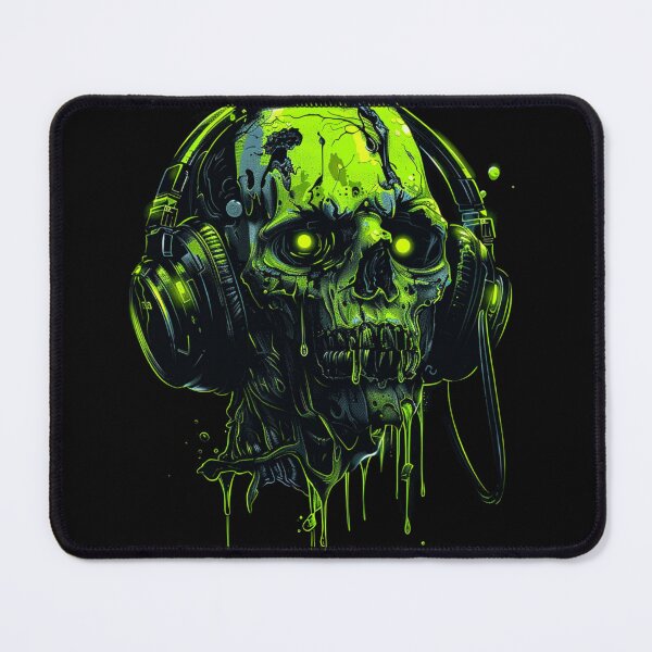 Item preview, Audio Hazard Toxic Zombie Skull with Headphones designed and sold by VectorForge.