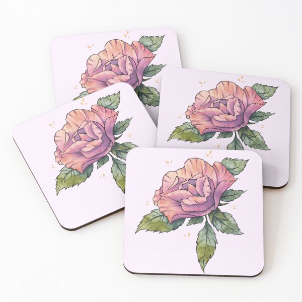 Item preview, Sunset Rose on pale pink designed and sold by Ellen Wilberg.