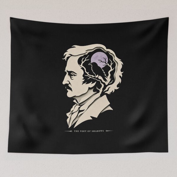Item preview, The Poet Of Shadows Edgar Allan Poe Silhouette Art designed and sold by Fenay Designs.
