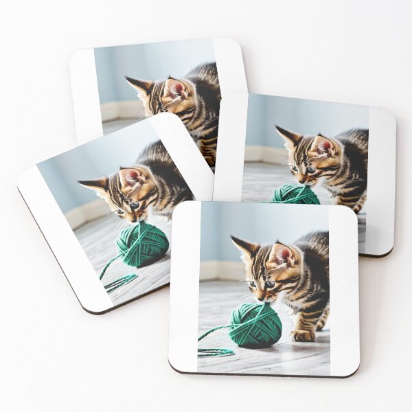 Item preview, Animals - Tabby Kitten, Playful Curiosity with a Ball of Yarn designed and sold by DoodyPets.