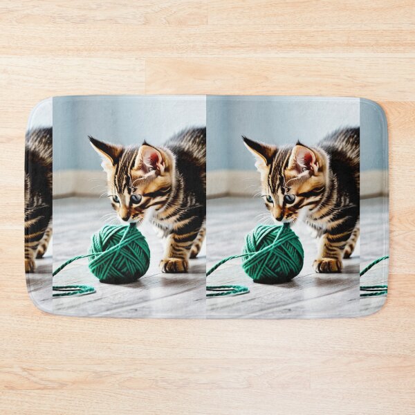 Item preview, Animals - Tabby Kitten, Playful Curiosity with a Ball of Yarn designed and sold by DoodyPets.