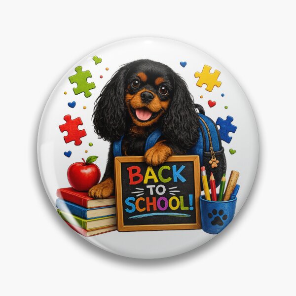 Item preview, Back to School Black and Tan Cavalier designed and sold by SpottyRainbow.
