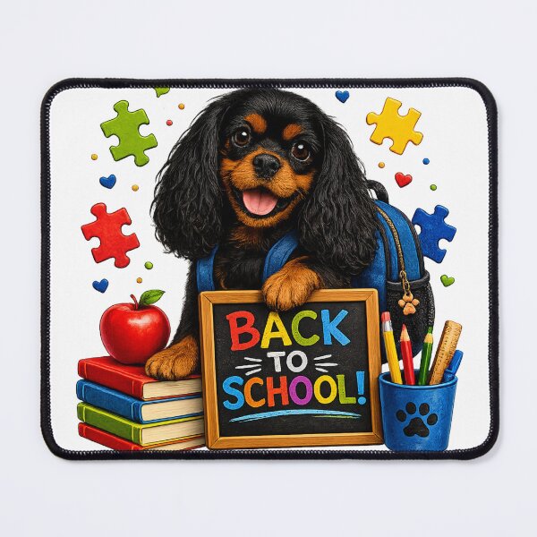 Item preview, Back to School Black and Tan Cavalier designed and sold by SpottyRainbow.