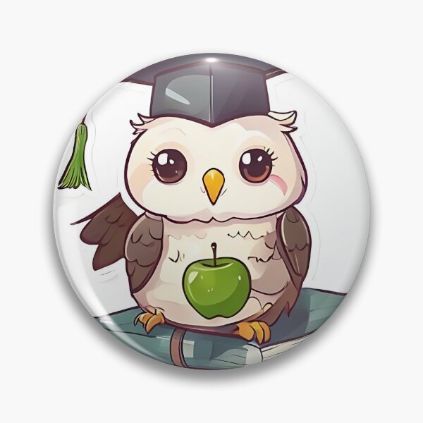 Item preview, Best Teacher: Kawaii Owl in Graduation Cap with Ap designed and sold by Mercella-Inc.