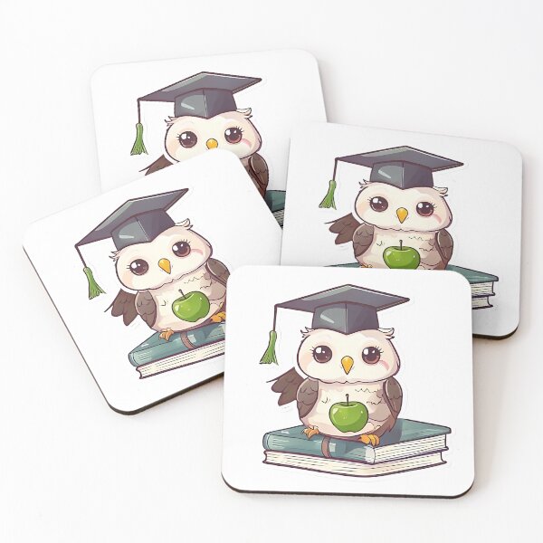 Item preview, Best Teacher: Kawaii Owl in Graduation Cap with Ap designed and sold by Mercella-Inc.