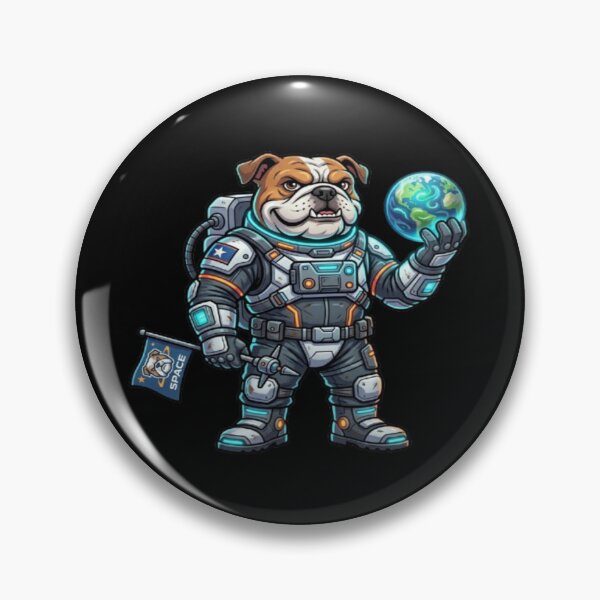 Item preview, Bulldog Astronaut Holding Earth Space Illustration designed and sold by DailySparks.