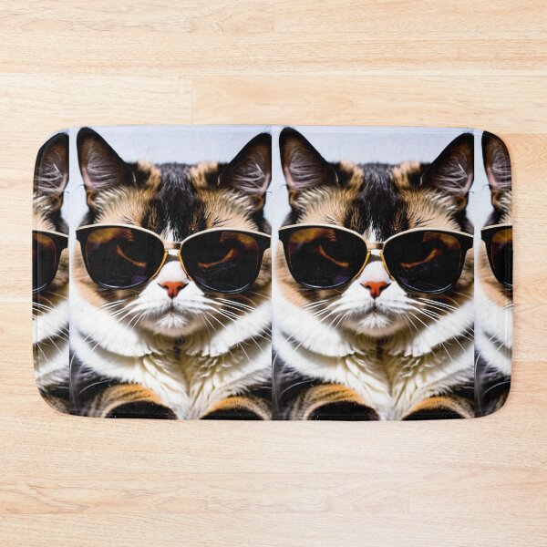 Item preview, Animals - Tricolor Cat in Retro Sunglasses, Cool and Detached Internet Meme Humor designed and sold by DoodyPets.