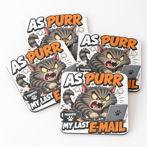 Item preview, As Purr My Last E-Mail – Funny Angry Cat Office Humor Design designed and sold by Shabrinox.
