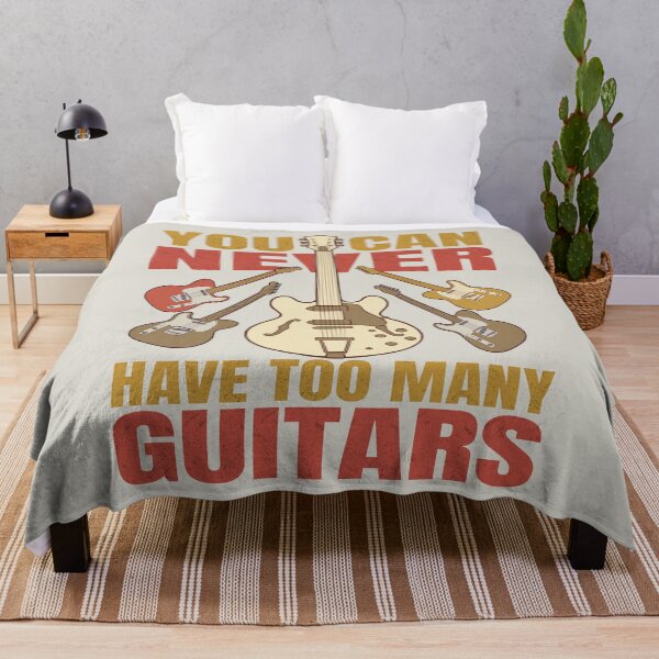 Item preview, You Can Never Have Too Many Guitars Retro Rock designed and sold by FreshVibe Prints.