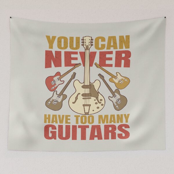 Item preview, You Can Never Have Too Many Guitars Retro Rock designed and sold by FreshVibe Prints.