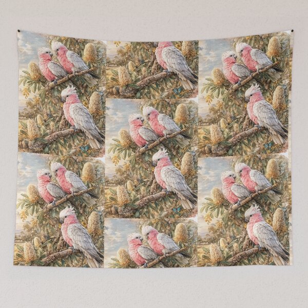 Item preview, Galahs in a Banksia tree designed and sold by bushblooms.