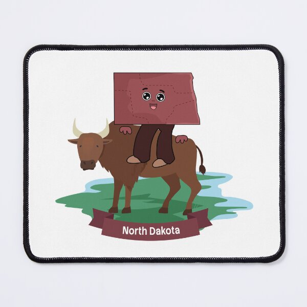 Item preview, North Dakota Buffalo Adventure Cute Cartoon Character designed and sold by Travel.Art.