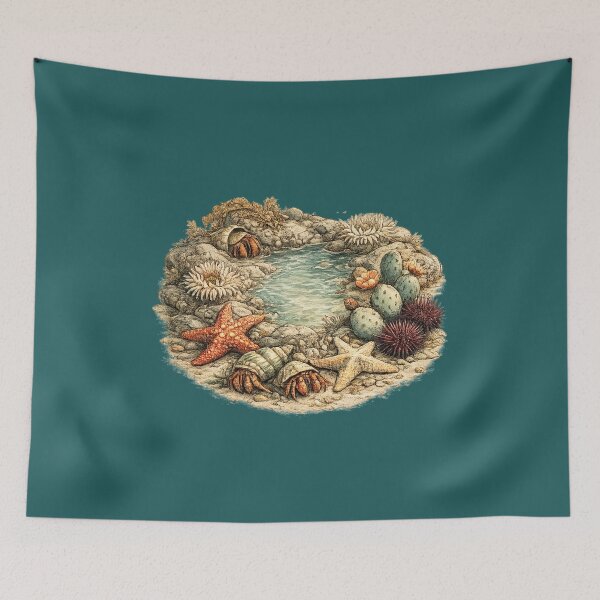 Item preview, Tide Pool Marine Biology Scientific Illustration designed and sold by MagicMakerPh⭐⭐⭐⭐⭐.