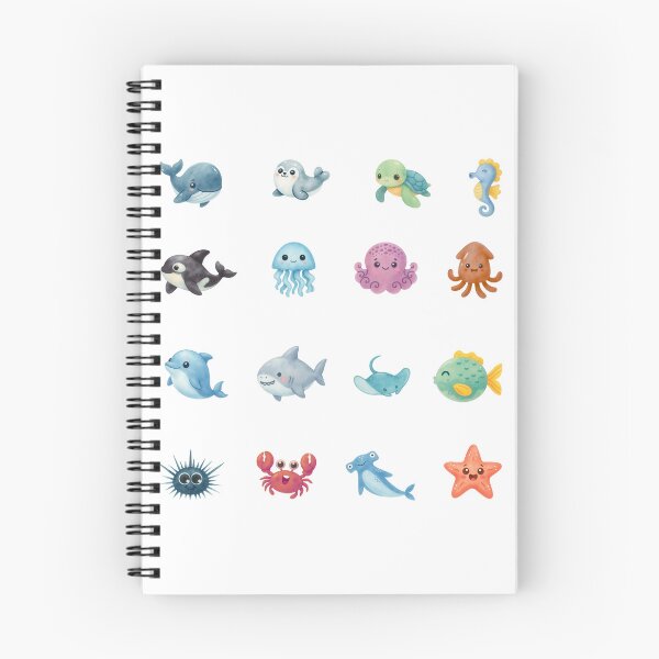 Artikelvorschau, Niedliches Sticker-Set mit Meerestieren – Ästhetische Aquarell-Sticker mit Meeresbewohnern entworfen und verkauft von Art IN Pack.