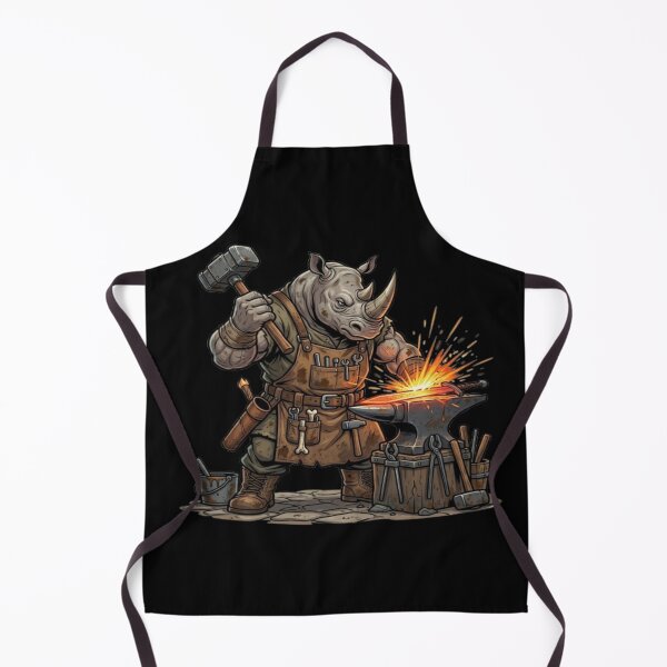 Item preview, Blacksmith Rhino Forging Metal Illustration designed and sold by DailySparks.