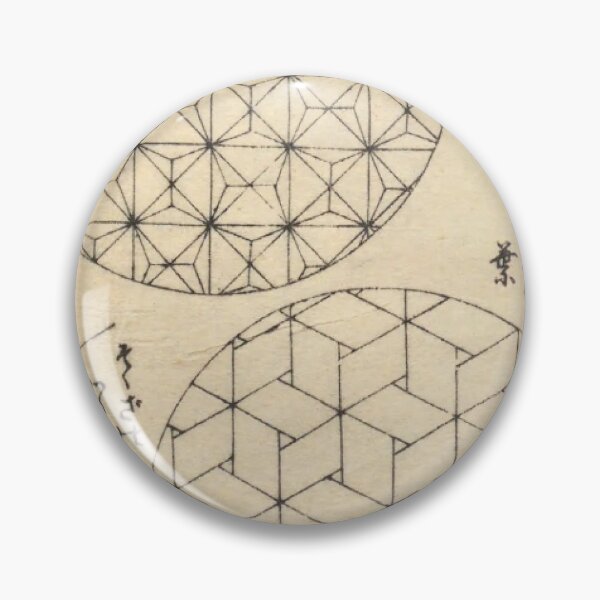 Item preview, Vintage Japanese Geometric Pattern - Katsushika Hokusai Asanoha Design designed and sold by vekotpu.