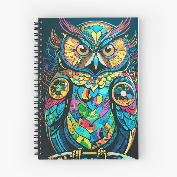 Item preview, Colorful Owl Portrait – Psychedelic Neon Art on Black Canvas designed and sold by black-canvas26.